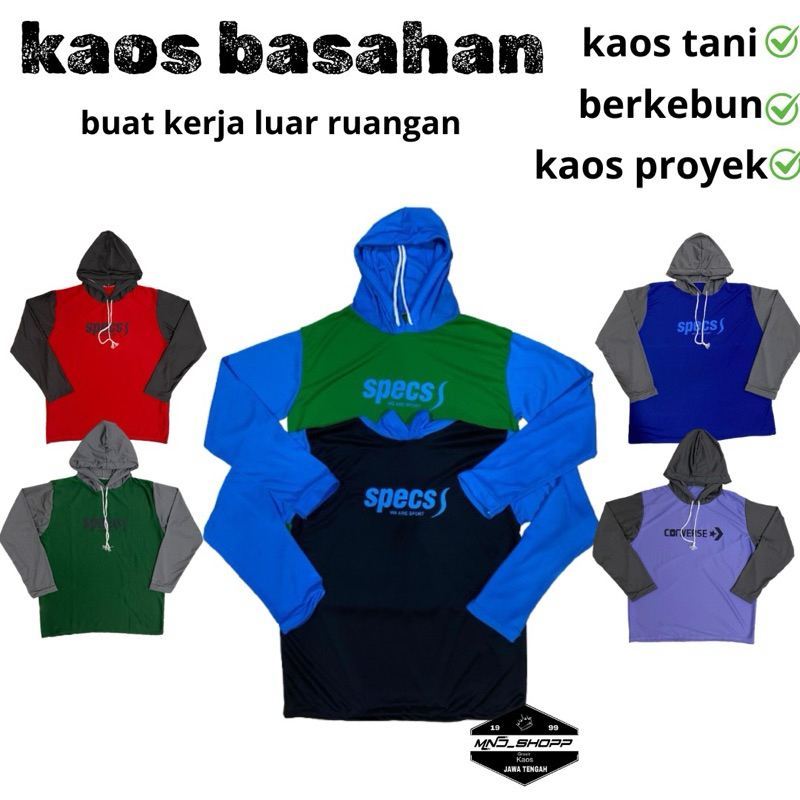 KAOS BASAHAN KERJA KESAWAH TANI LENGAN PANJANG baju tani kesawah kerja bangunan kebun