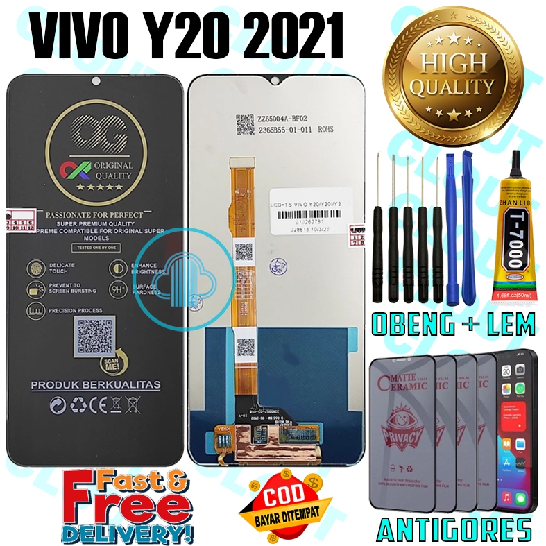 LCD TOUCHSCREEN VIVO Y20 2021 LAYARSENTUH ORIGINAL ORI ALL MEREK FULLSET