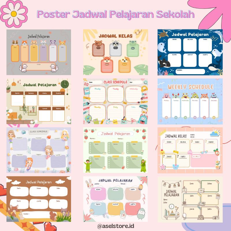 

Poster Jadwal Pelajaran Sekolah | Jadwal Kelas By Aselstore.id