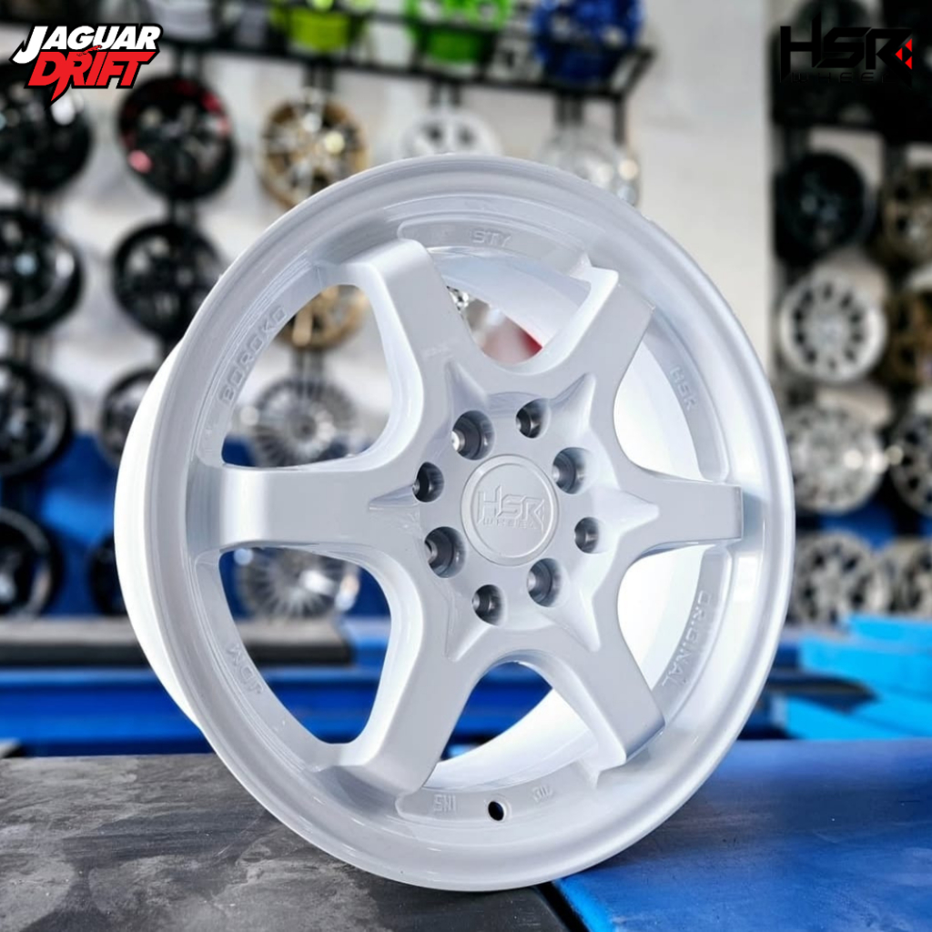 Promo Velg Racing Avanza, Livina R15 Inch Velek Hsr Sty Ring 15 Lubang 4 Warna Putih Glossy