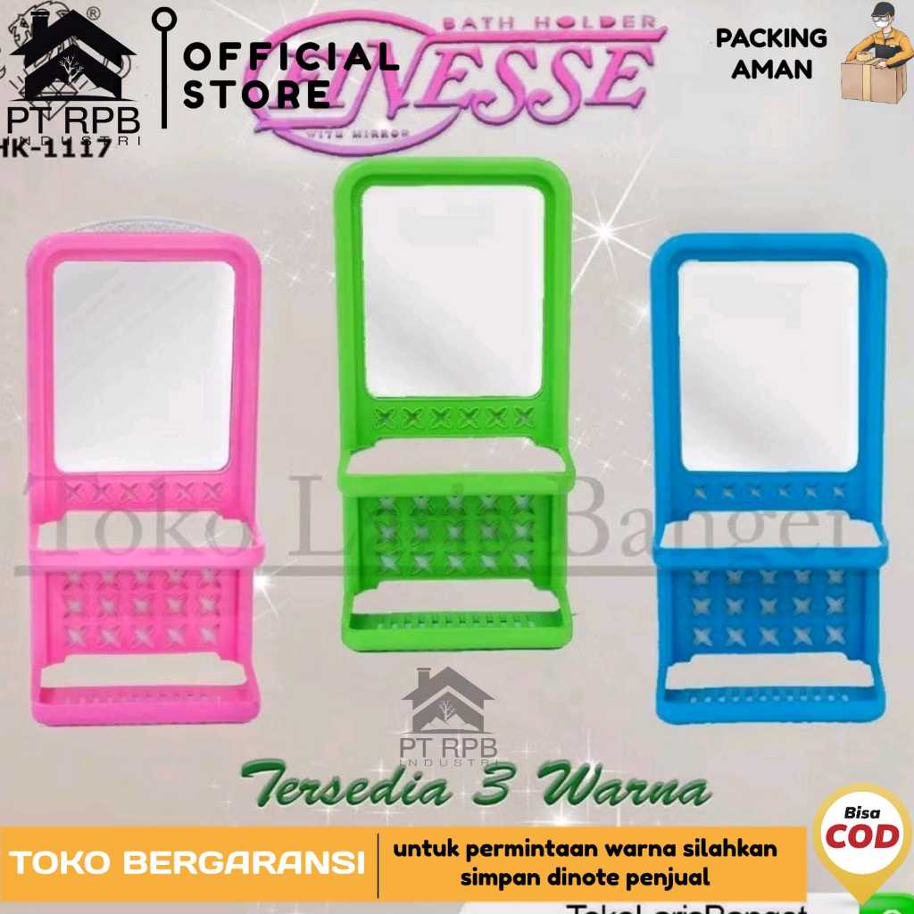 Rak Kaca cermin Kamar Mandi / Rak Tempel Dinding