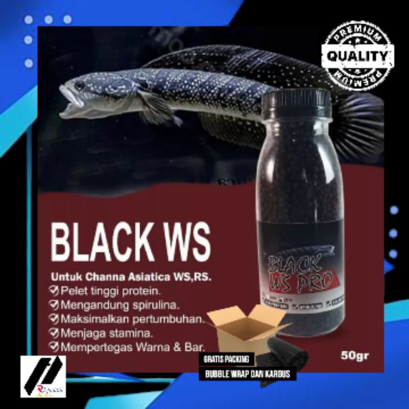 Pelet black ws pro ikan chana asiatica / pelet chana asiatica / pakan ikan chana / pelet chana