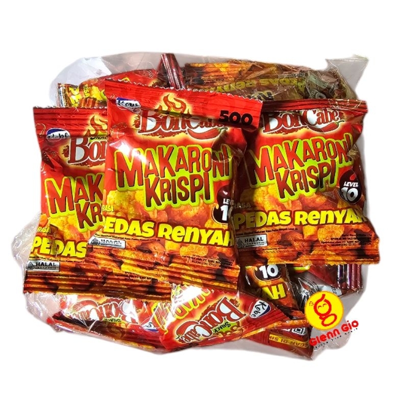 

Makaroni Krisp Mini Bon Cabe Pedas Renyah Level 10 pak isi 20 pcs