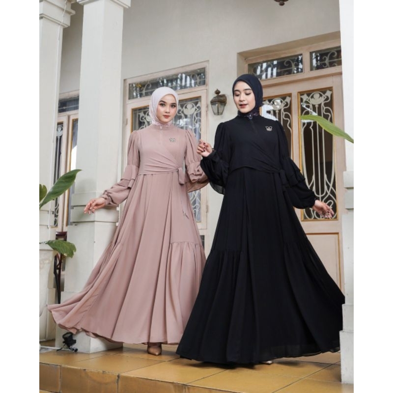 Arabelle Scarf Official/Isla Series Dress/gamis polos arabelle terbaru 2025