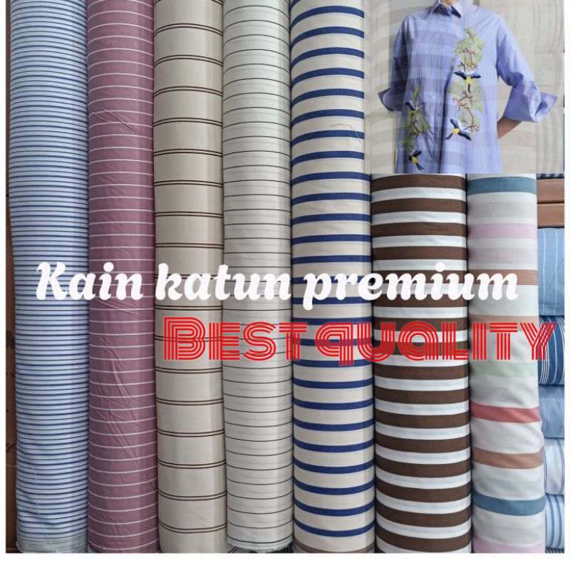KAIN KATUN MOTIF SALUR /GARIS-GARIS YANDET ITALY