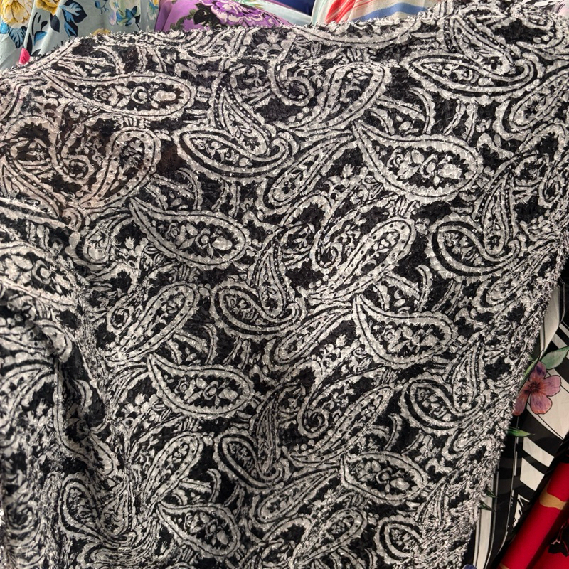 Kain Rubiah Motif paislay premium bulu bulu - kain rubiah bulu - kain renda - kain sifon rubiah Moti