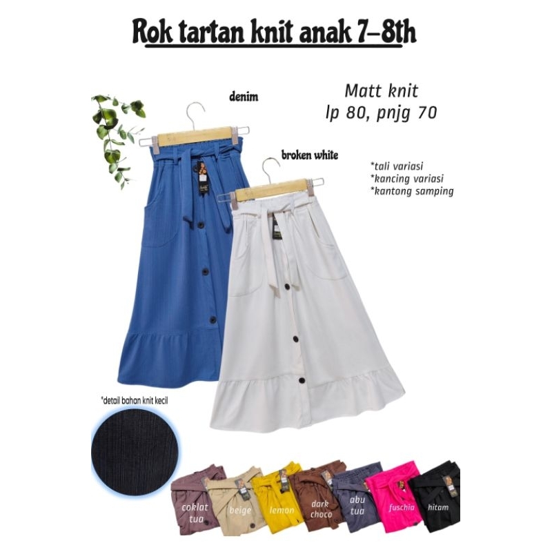 Rok tartan anak 6-7/7-8 tahun / Rok Panjang Anak Perempuan