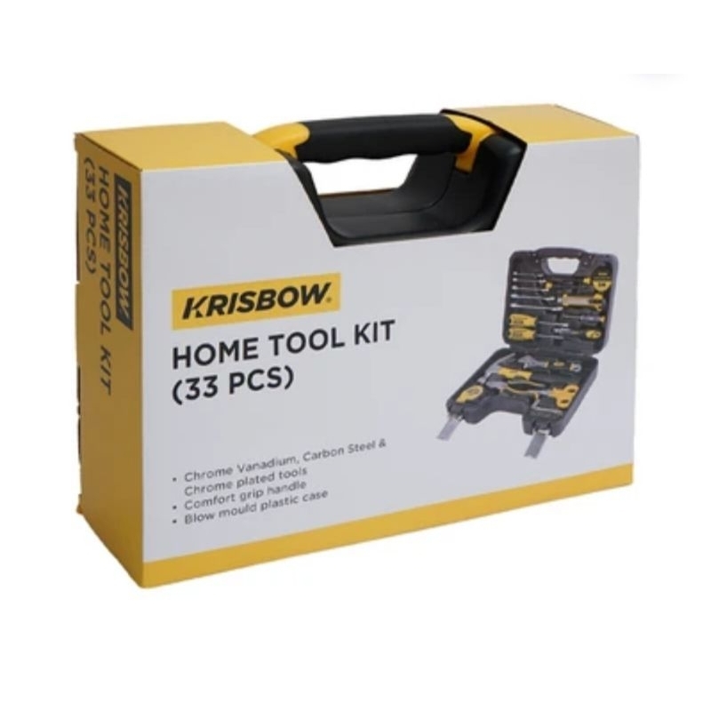 krisbow tool kit set kunci perkakas mekanik dengan tool box 33 pcs