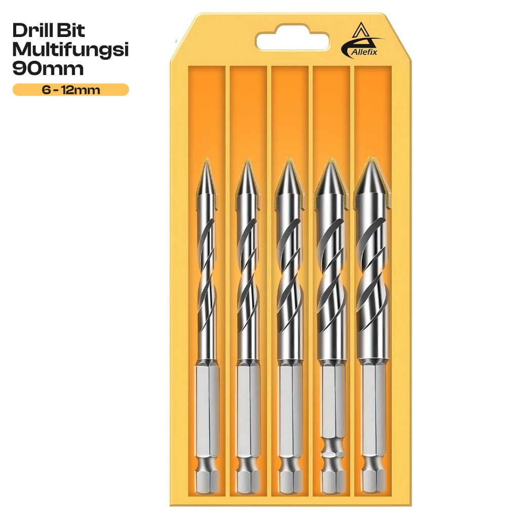 Allefix Mata Bor Silang 6-12mm Mata Bor Cross Drill Bit Hex Pelubang Besi/Keramik/Beton- 6809