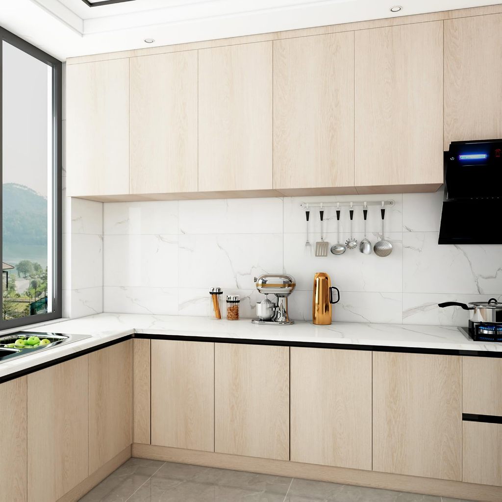 Wallpaper Stiker Dapur 60cm x 3m Tahan Panas Motif Kayu