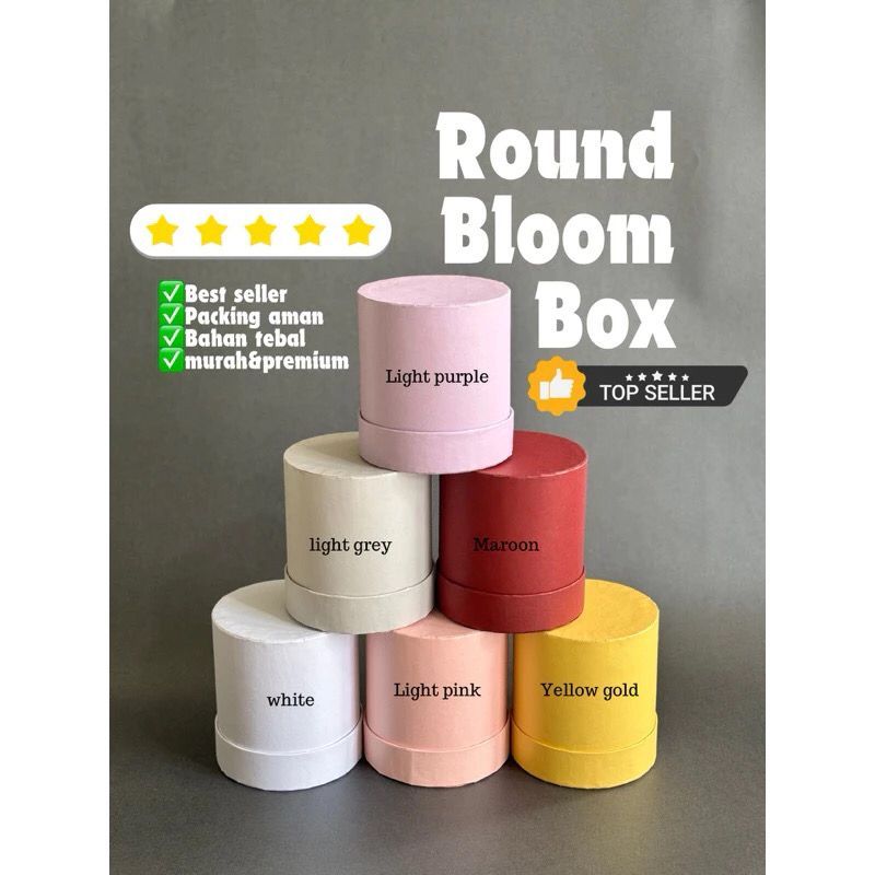 

Round Bloom box DIAMETER 13 CM buket balon Bloom box rangkaian bunga Box flowers