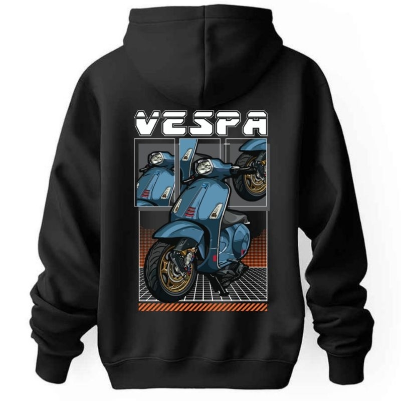 Hoodie Pria Distro Keren Kekinian Premium Motif Motor Vespa Matic Piaggio