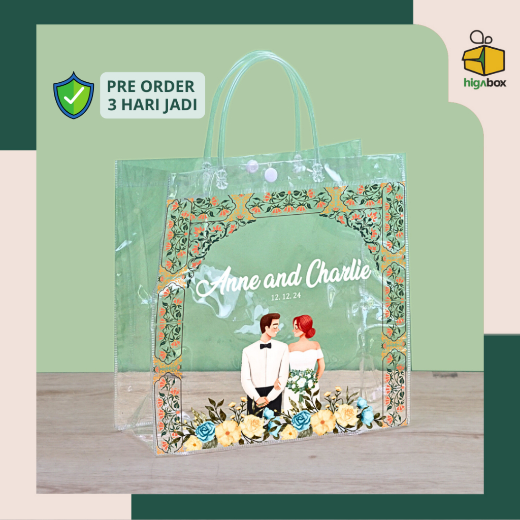 

Tas Mika Bridesmaid Bening Transparan / Tas Mika Custom Souvenir Wedding / Tas Kain Bridesmaid / Tas Mika Souvenir Wedding | ACX15