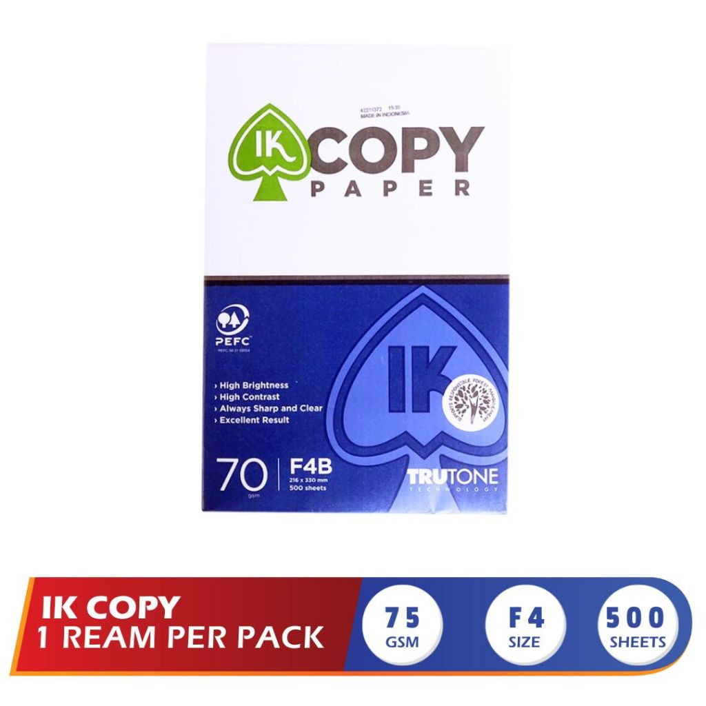 

IK Copy Paper F4 70gr 1 Box - Khusus Instan