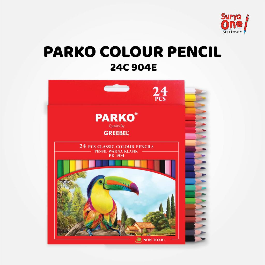 

PARKO Pensil Warna 24 Warna (904E) Classic Color Pencil / Pensil Warna Greebel