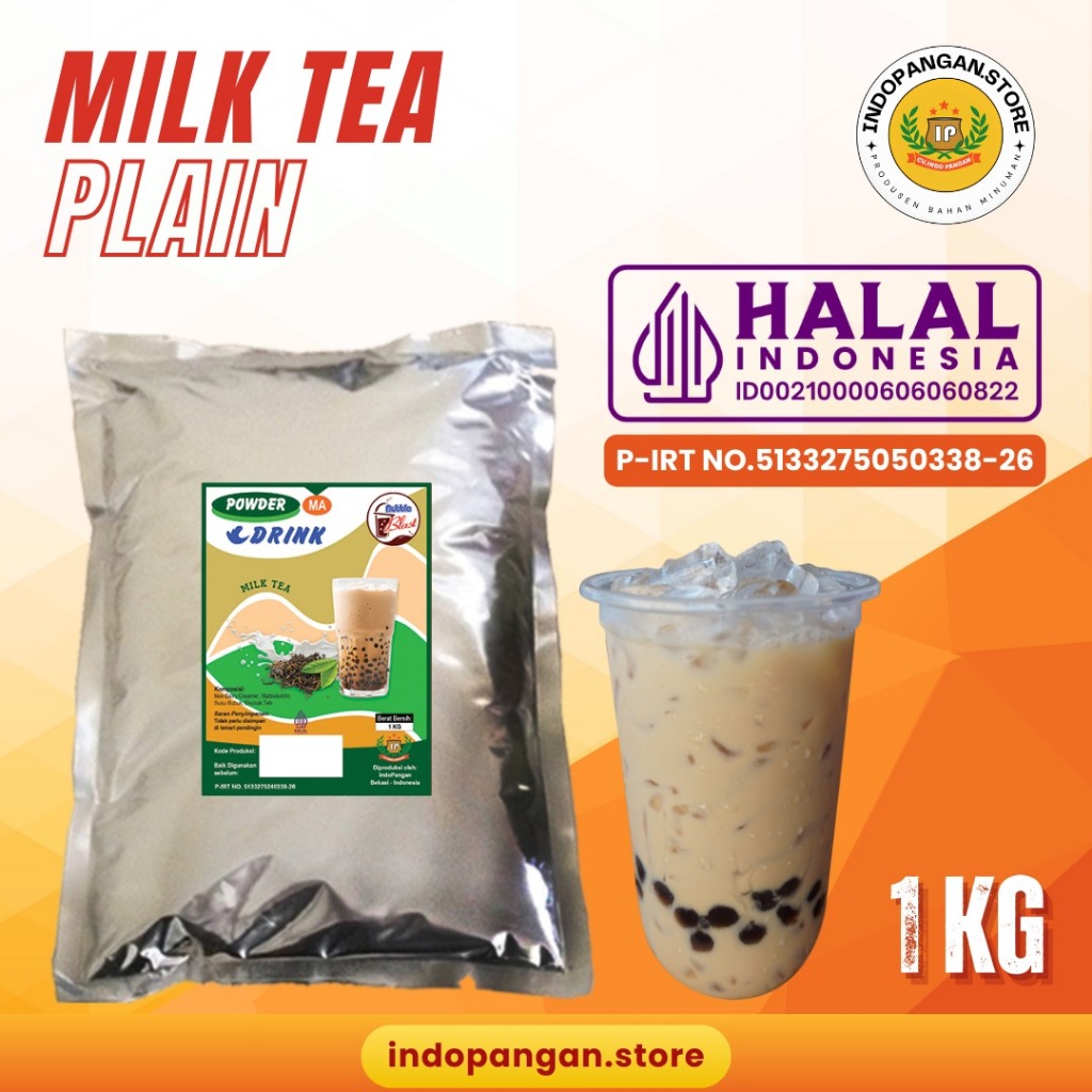 

Powder Rasa Milk Tea 1 Kg (PLAIN) Kemasan Foil - Bubuk Minuman Rasa Milk Tea 1 Kg