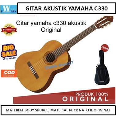 Gitar Yamaha Akustik C330/C330A Original+Softcase+Pick Gitar Acoustic Guitar