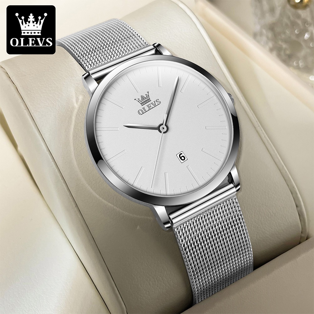 OLEVS Jam Tangan Wanita Original Anti Air Jam Tangan Wanita Rantai Kecil Stainless Steel Elegan