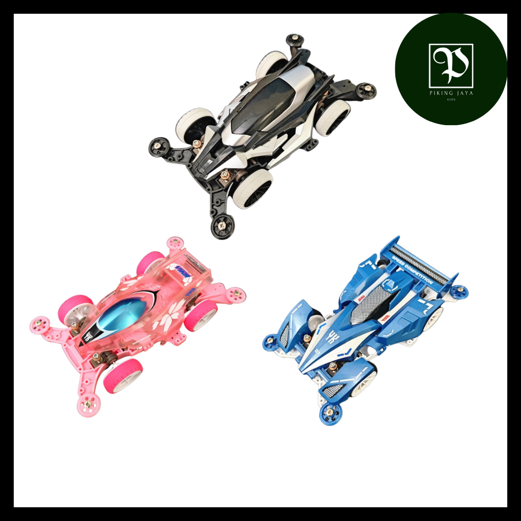 Tamiya Mini 4WD Yika Suspension Chassis DCR HITAM - Thundeshot PINK - Cyclone - Rep. Tamiya Merk Yik