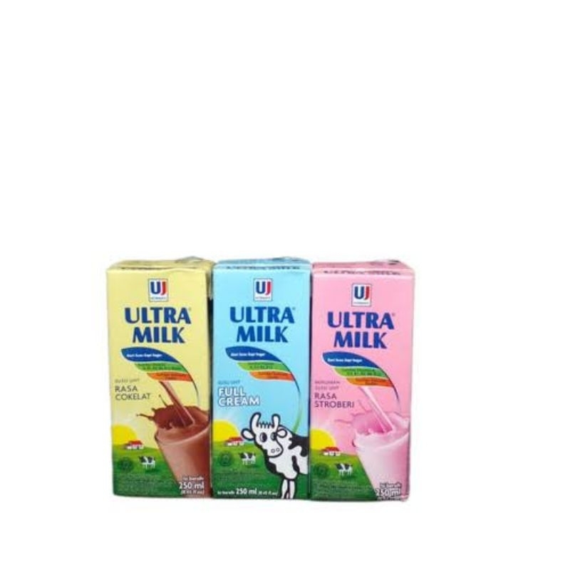

Ultra Milk Rasa Cokelat Full Cream Stroberi 250ml