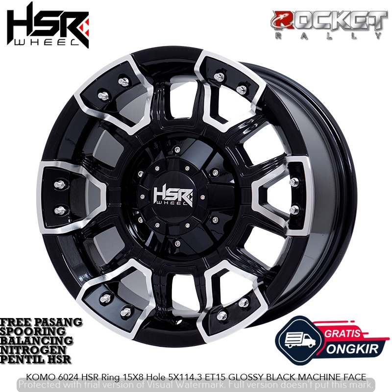 Jual Velg Mobil Offroad Ring 15 HSR KOMO Lebar 8 Rata For Terios Rush BRV Innova Taruna