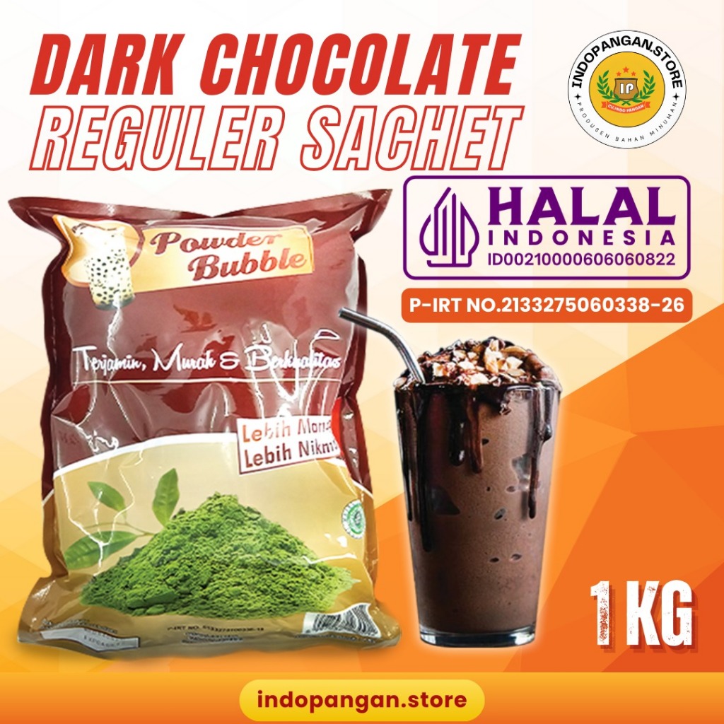 

Powder Rasa Dark Cokelat 1 Kg (MIX GULA) Kemasan Sachet - Bubuk Minuman Dark Coklat 1 Kg