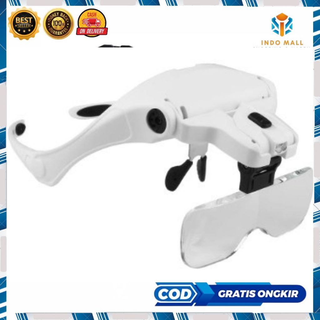 Kaca Pembesar Servis HP Kacamata Reparasi 3.5X Magnifier 2 LeD(KACA PEMBESAR HP)