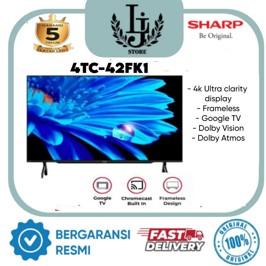 TV LED Sharp 4TC- 42FK1i LED Sharp 42 Inch Android TV UHD 4K Sharp
