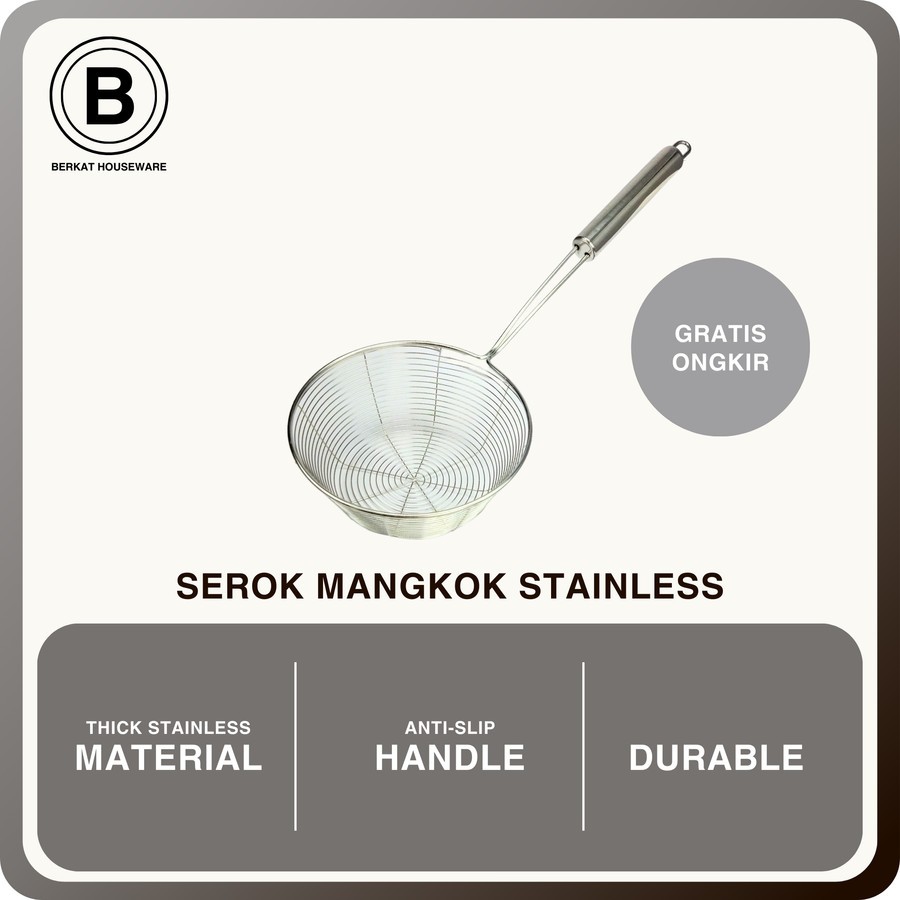 Serok Mie Mangkok Stainless Steel|Noodle Bowl Skimmer 014