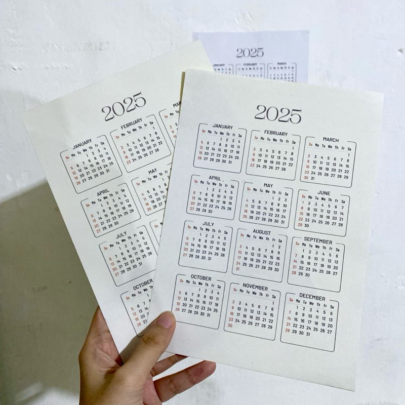 

[aisyjournal] Sticker poster calendar, stiker kalender aesthetic 2025 postcard
