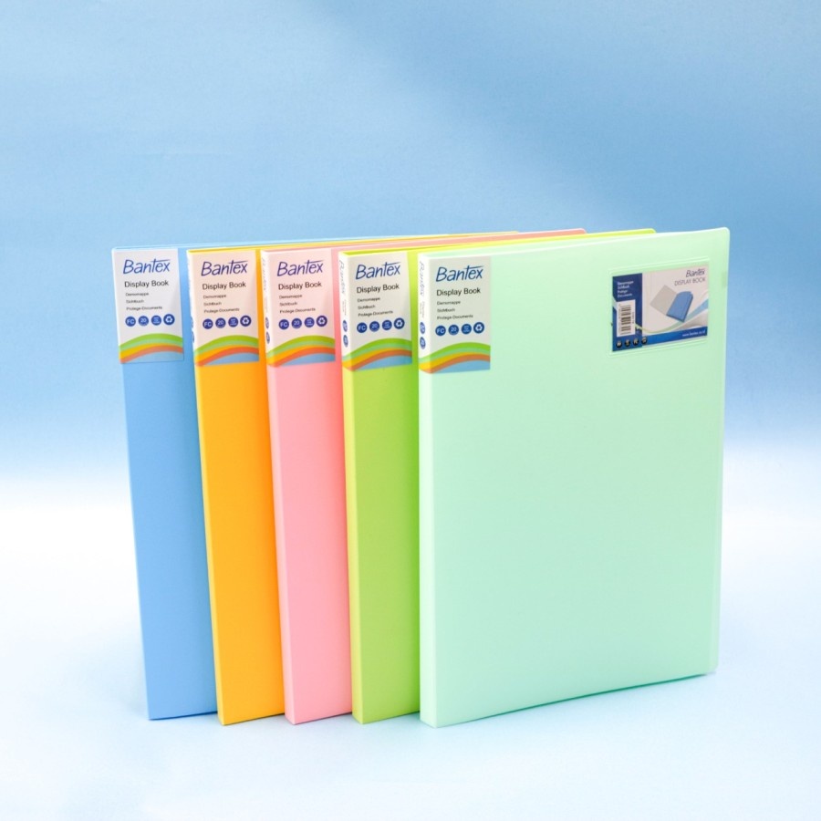 

Bantex Display Book Pastel Colour Folio/F4 40 Pocket Holder # 3185