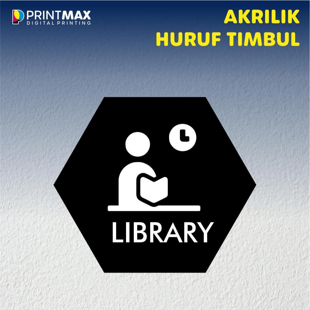 

Sign Board Akrilik "Library