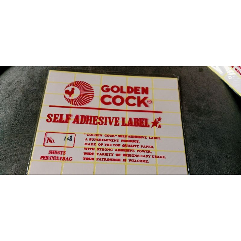 

Golden Cock Self Adhesive Label No. 108.1 pack isi 7 lembar. ukuran19x38mm