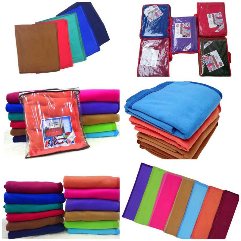 kado unik selimut polos jumbo free tas