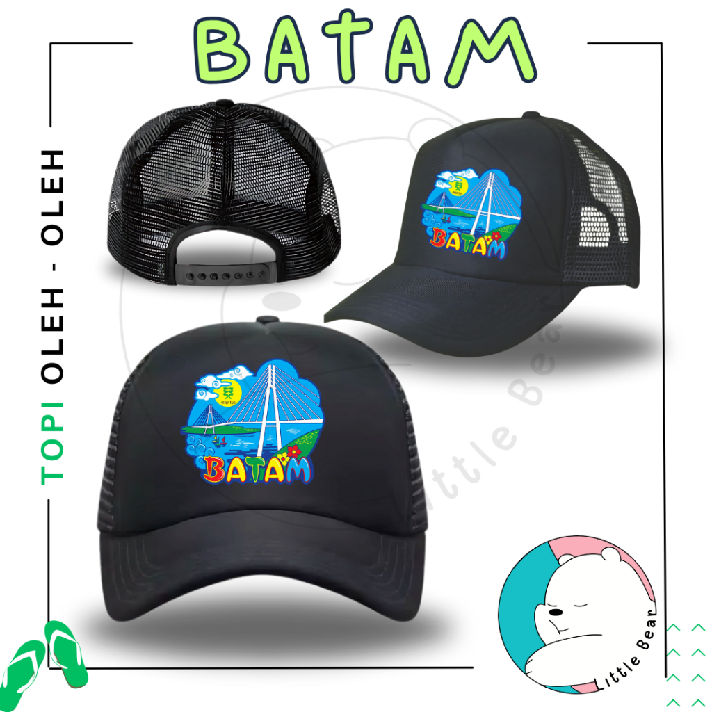 Littlebear Topi Souvenir Batam - Topi Trucker Oleh Oleh Batam Motif 1