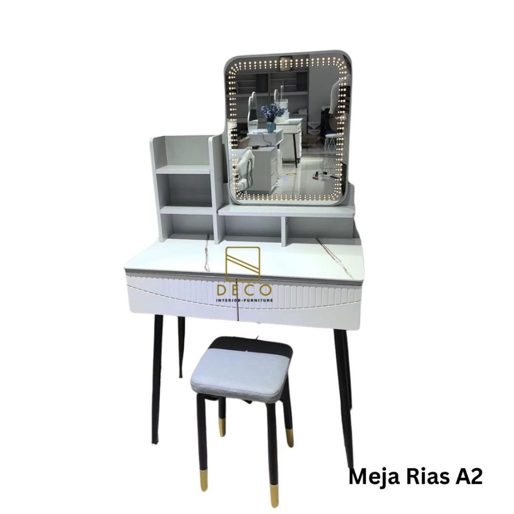 meja rias -  meja rias cantik - meja rias modern -  meja rias led - meja rias bonus kursi - meja ria