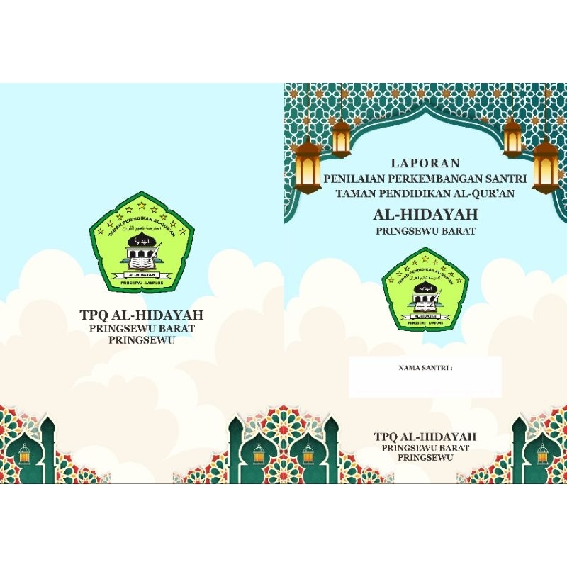Buku Raport A4 isian 28 halaman Custom Design untuk tpa Tpq madin pondok pesantren