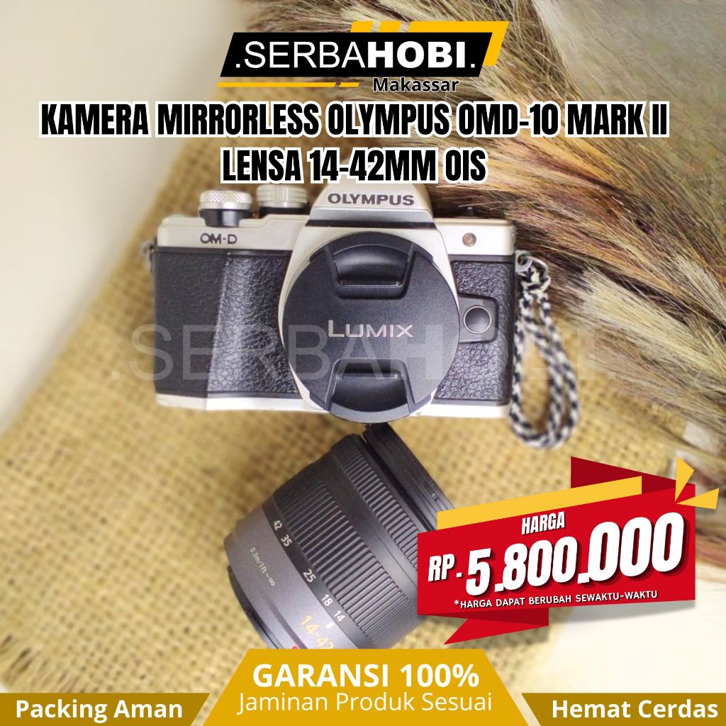 Kamera Mirrorless Olympus OM-D EM10 Mark II lensa 14-42mm Ois - bekas