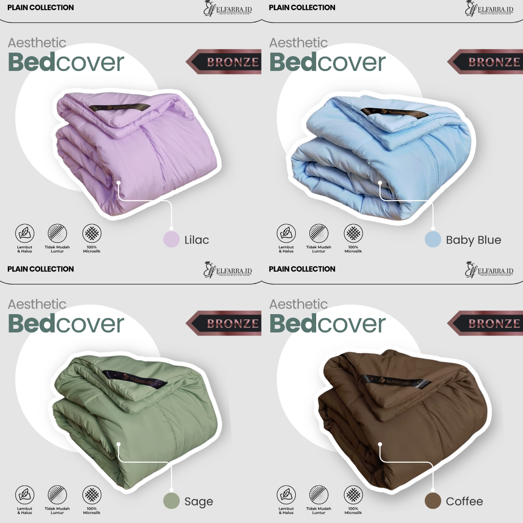 Elfarra.Basics | Selimut Polos | Bedcover Only 150x220 Plain | Bedcover Polos