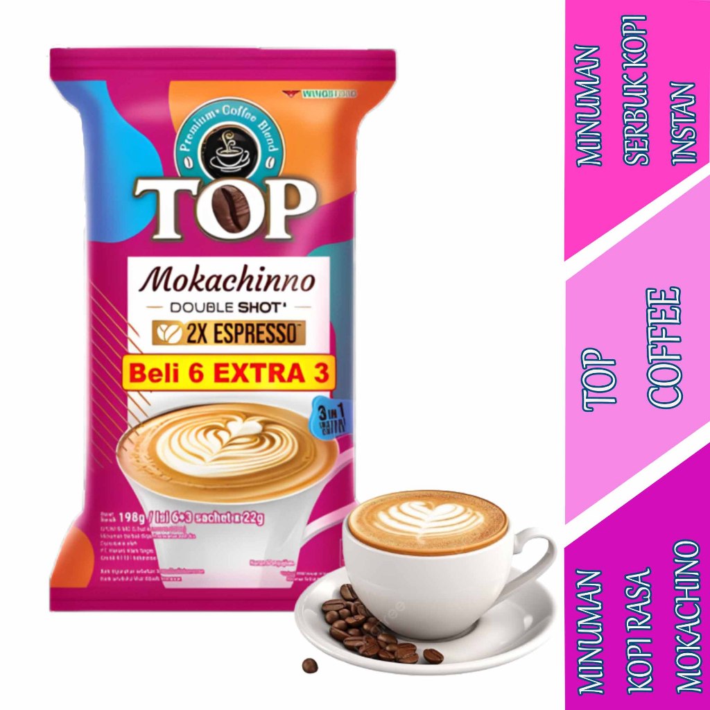 

Minuman Kopi Rasa Mokachino - Top Coffee - Minuman Serbuk Kopi Instan - 198gr