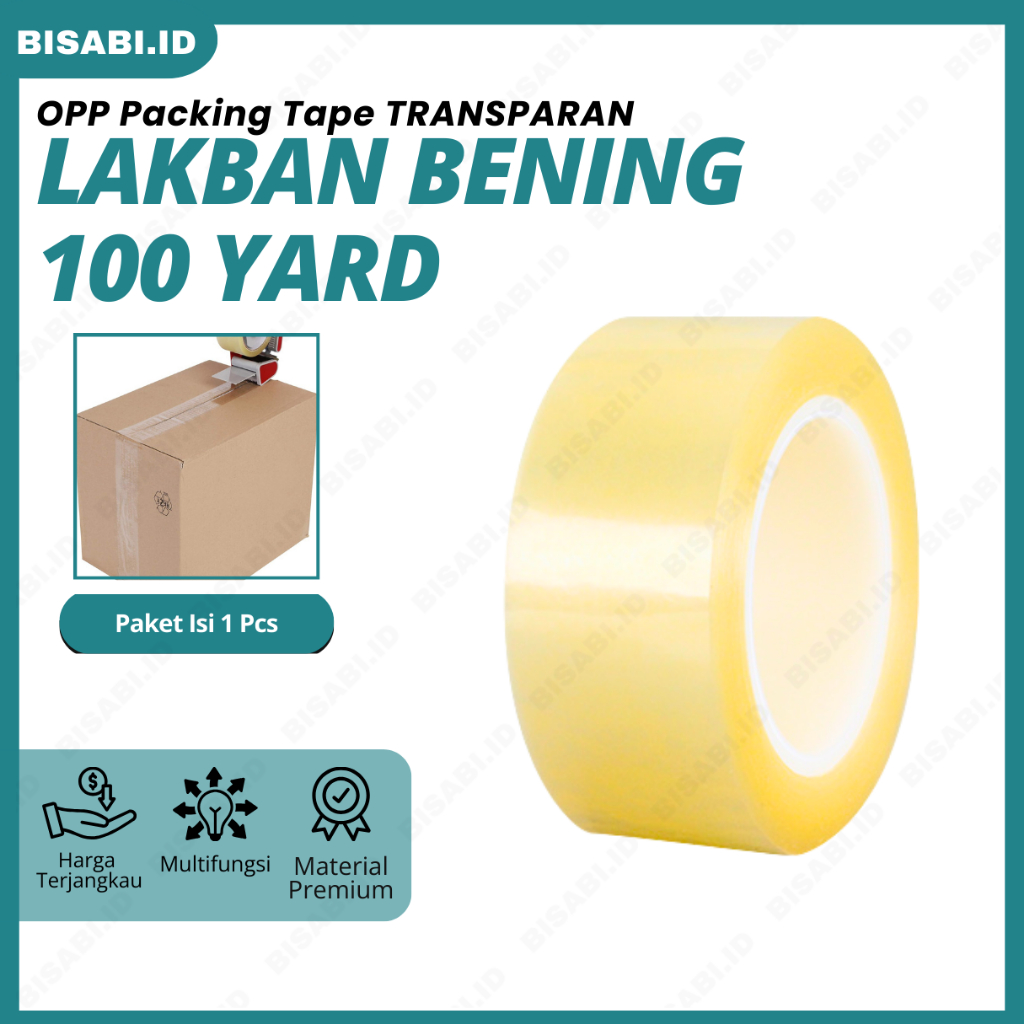 

Lakban Bening 45mm x 70 Meter OPP Packing Tape 2" Inci 100 Yard