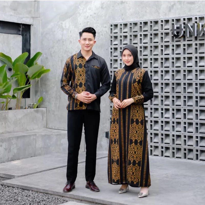 Couple Tenun - Kemeja Tenun - Dress Tenun Couple Lebaran