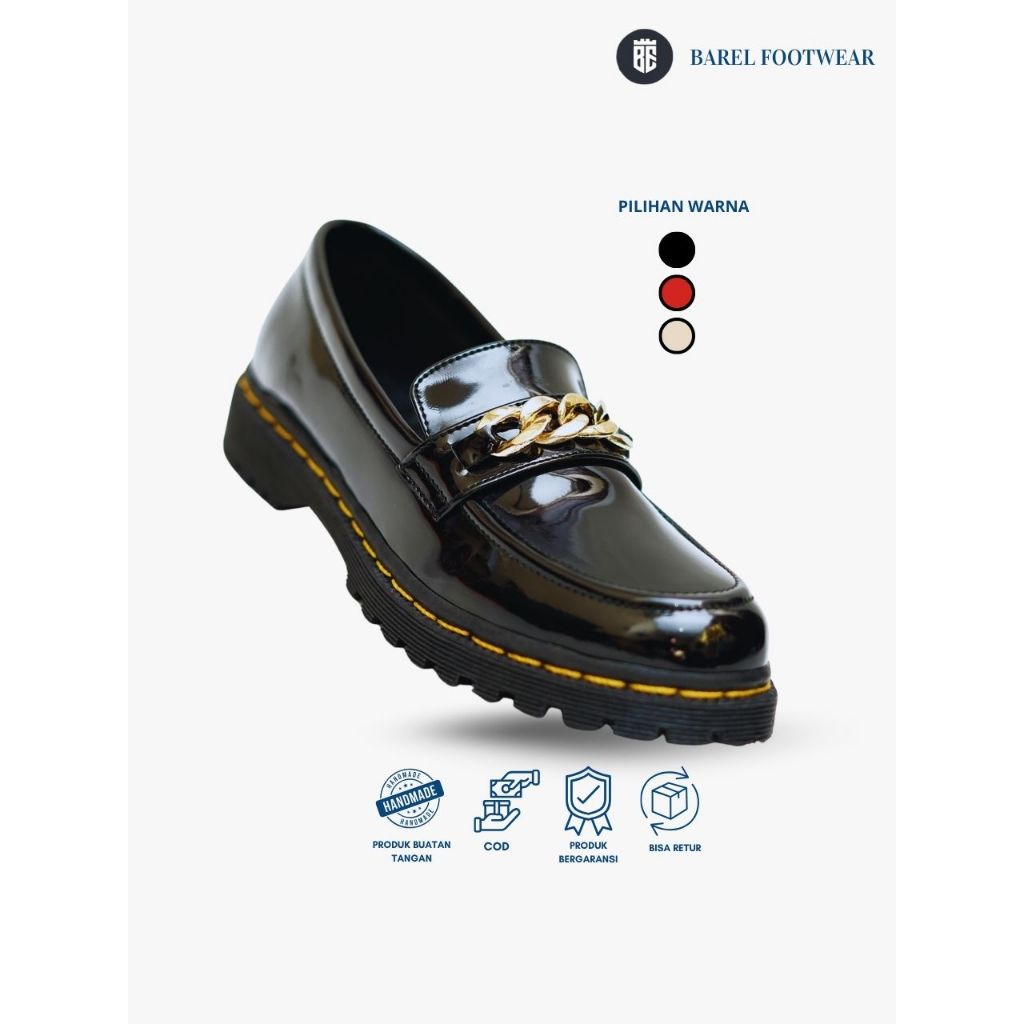 Barel rantai -sepatu boot docmart wanita sepatu dokmar loafers boot wanita produk handmade cibaduyut