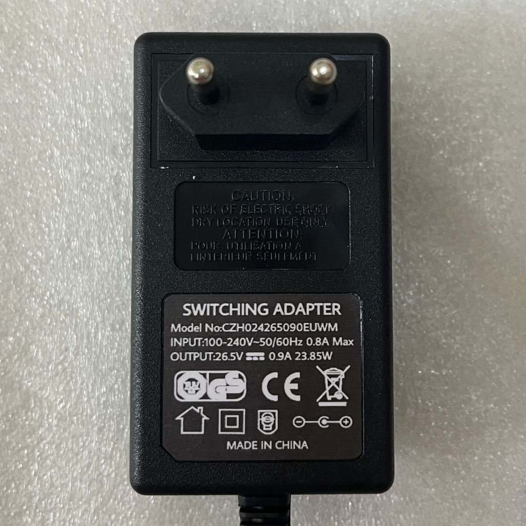SWITCHING ADAPTER 26.5V 0.9A 23.85W Model No : CZH024265090EUWM