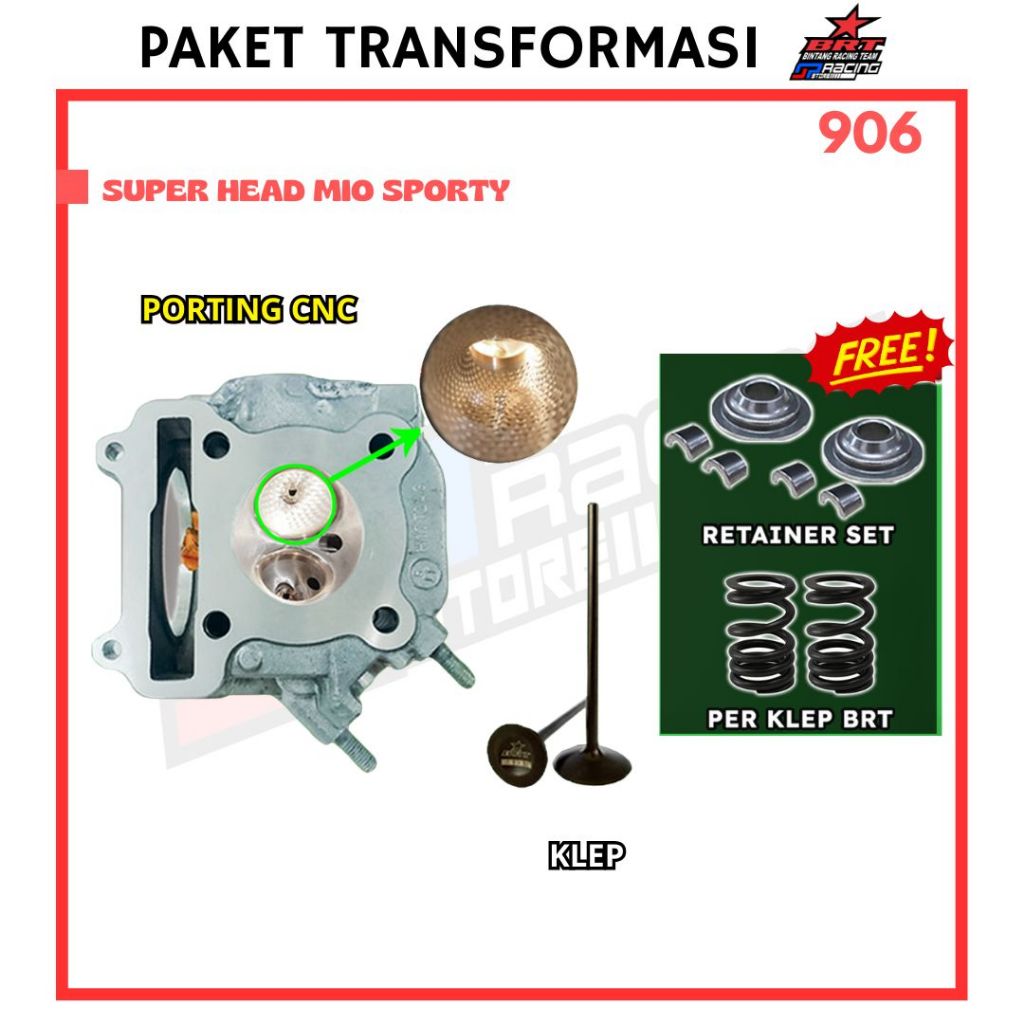 Head Porting CNC Mio Sporty - Klep - Per Klep - BRT Promo 906