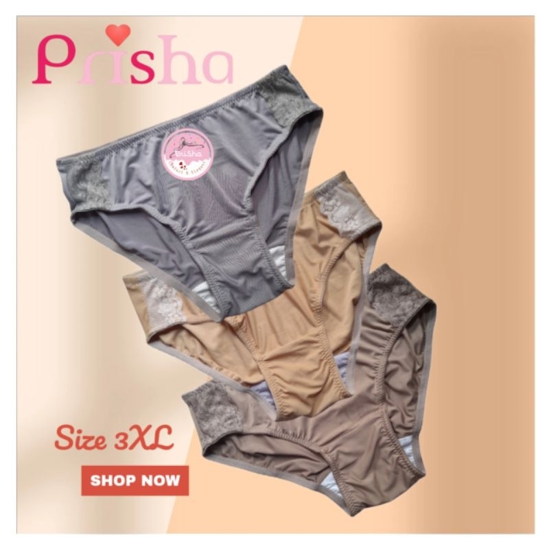 Prisha Celana Dalam Wanita Renda Polos / Panty Model Mini Celana Dalam Wanita Jumbo / CD Wanita Rend