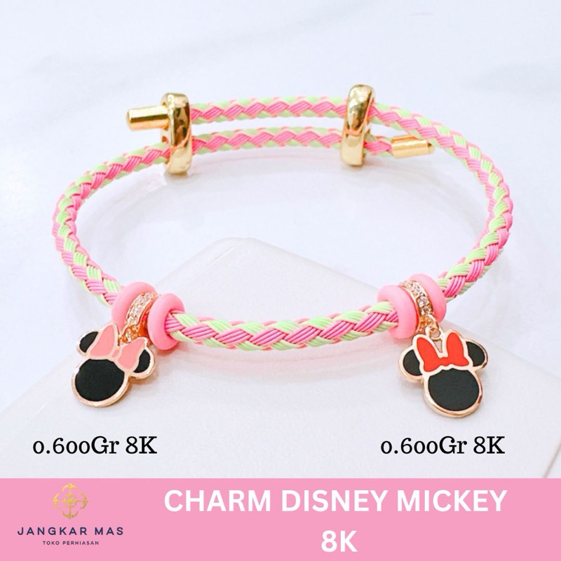 GELANG CHARM EMAS MICKEY LUCU 8K 1.200GR TALI PANDORA