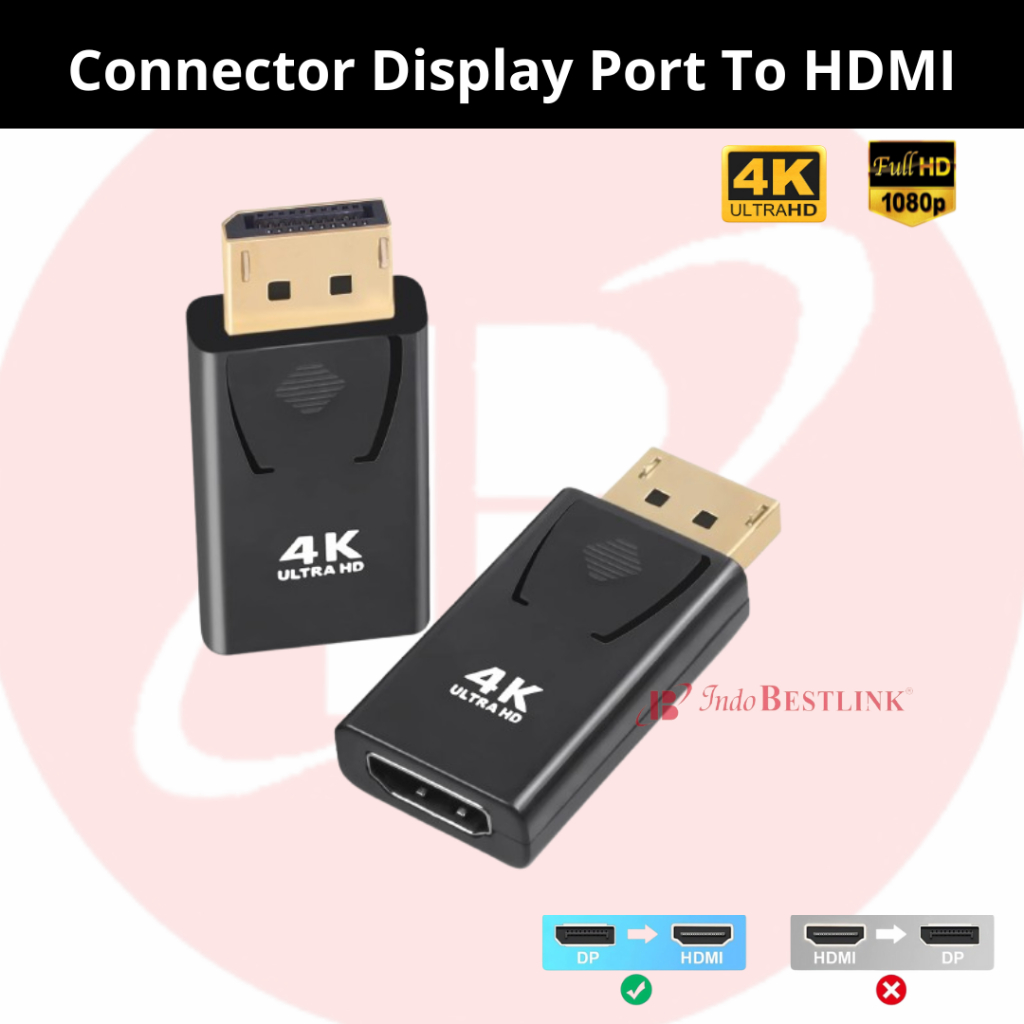 4K DisplayPort to HDMI Adapter /Konnektor Dp to Hdmi 4k