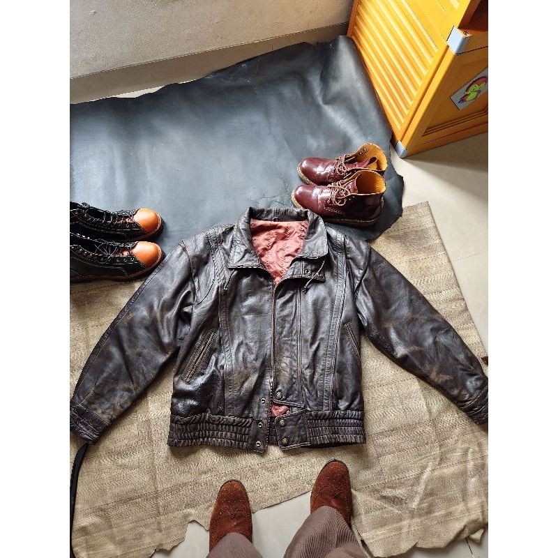 Jaket Bikers Kulit Domba Asli Second