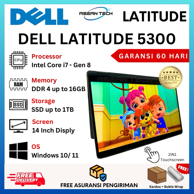 Laptop Dell Latitude 5310 5420 Core i7 Gen 11 Ram 16GB SSD 1TB - Second Murah Bergaransi | SLIM